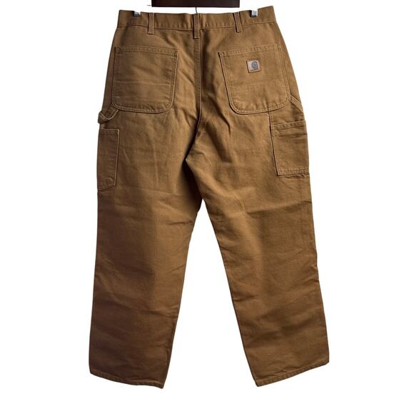 Vintage Carhartt Carpenter Work Pants 42X30 Brown Washed Duck Canvas Relaxed Fit - Picture 2 of 5